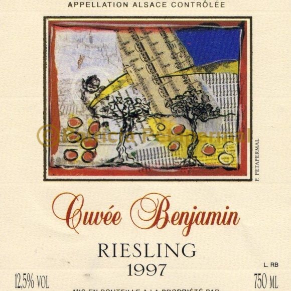 Design label wine bottle “Cuvée Benjamin 1997”